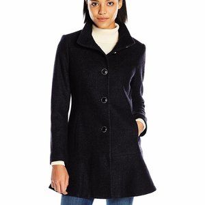 Kensie Women's Wool-Blend Skirted Coat Large